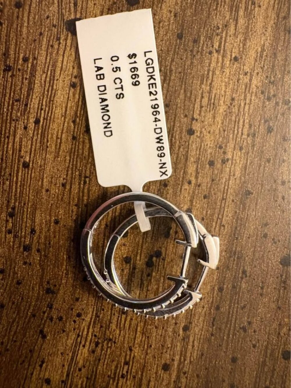 0.5 CTW Lab Diamond Hoop Earrings Silver 925